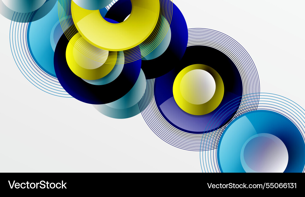 Sleek with overlapping circles in vibrant Sleek with overlapping circles in vibrant vector image