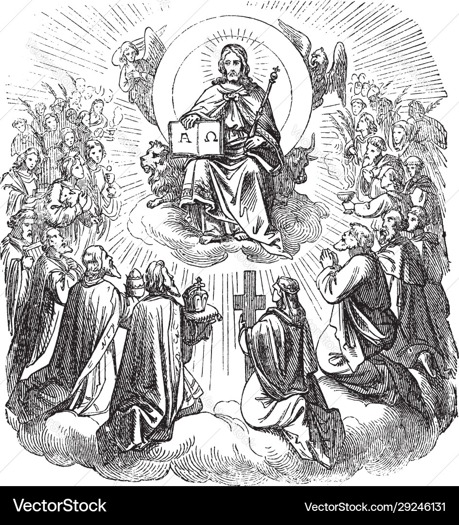 Vintage antique religious biblical drawing Vintage antique religious biblical drawing vector image