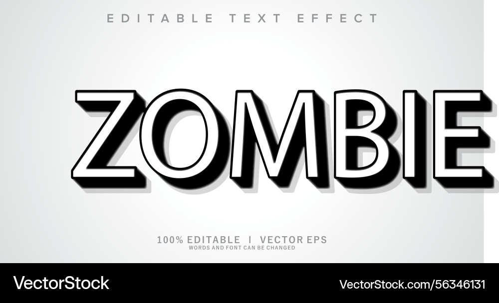 Zombie text effect with modern style design Zombie text effect with modern style design Vector Image