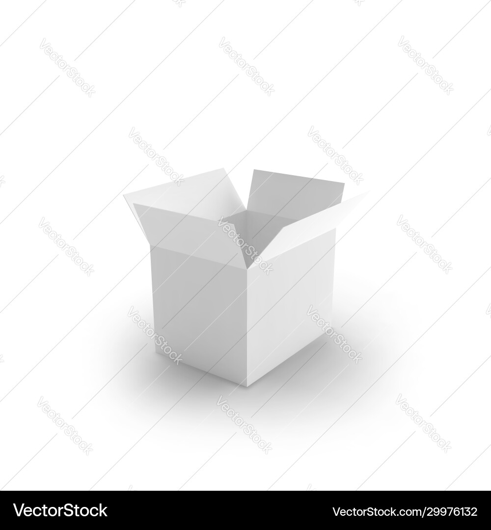 3d open box with realistic shadows isolated 3d open box with realistic shadows isolated vector image