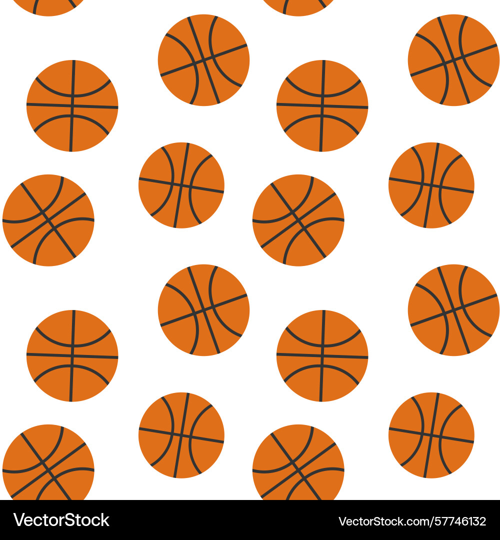 Basketballs arranged in a repeating pattern design Vector Image
