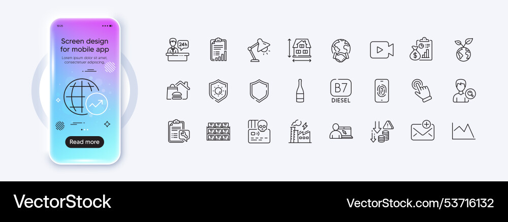 Checklist spanner and deflation line icons Checklist spanner and deflation line icons vector image