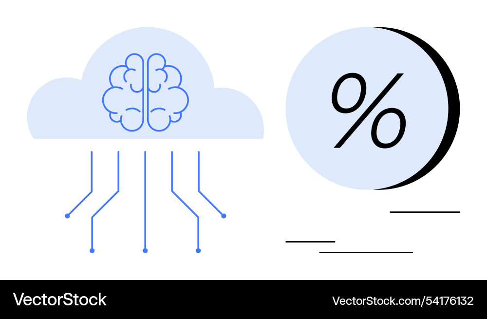 Cloud computing and data analysis with brain Cloud computing and data analysis with brain vector image