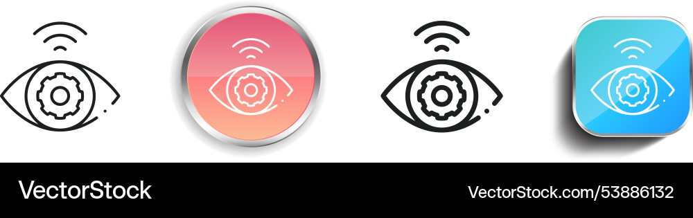 Eye icon thin linear regular and button style Eye icon thin linear regular and button style vector image