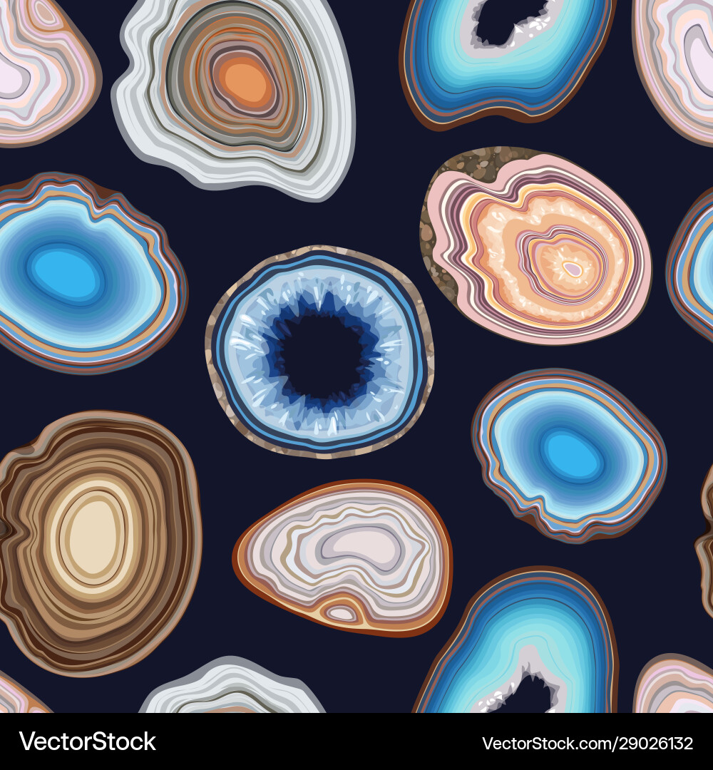 Geode & Agate Slice Pattern vector image