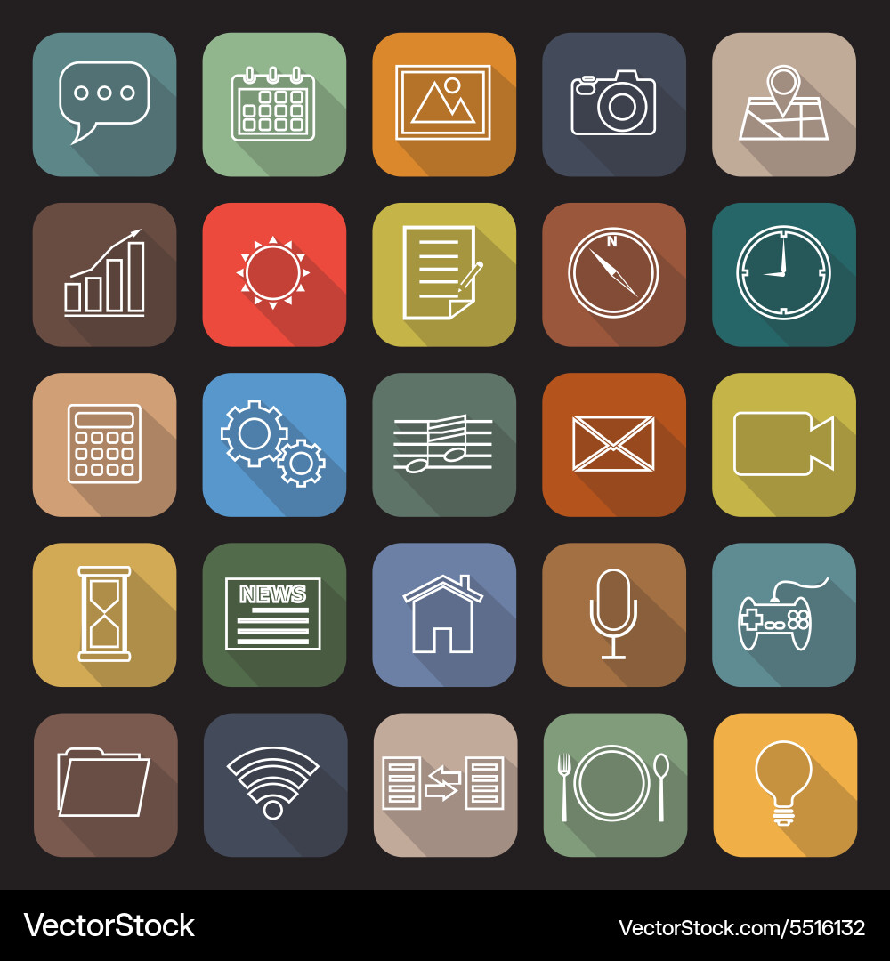Line Icons - Application & Data vector image