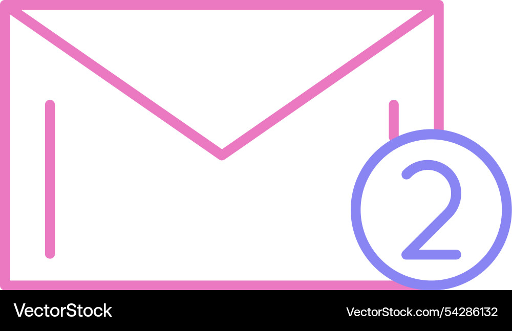 Message received line two colour icon Vector Image