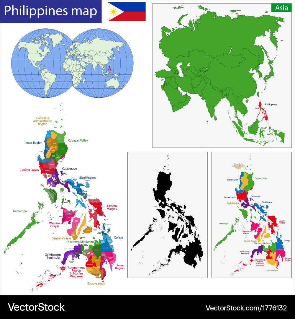 Philippines Map with Provinces Vector Image