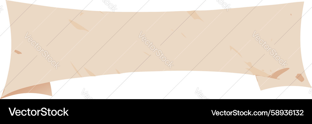 Rustic empty banner scroll with distressed paper Vector Image