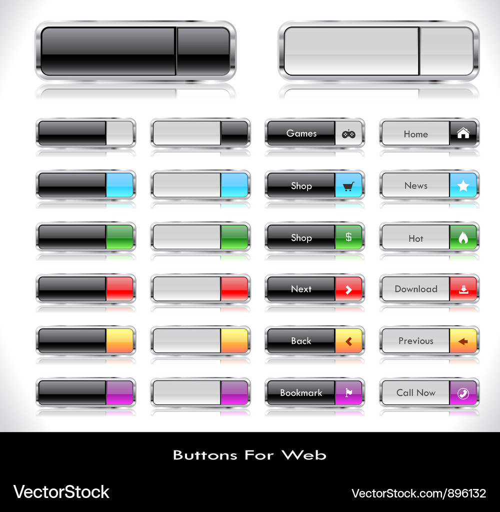 Web buttons pack Vector Image