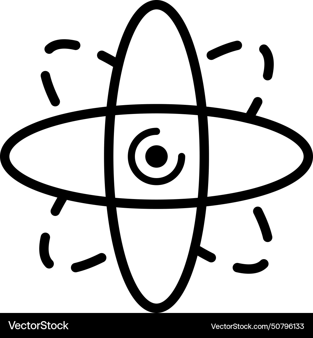 Atom science icon line design template isolated Atom science icon line design template isolated vector image