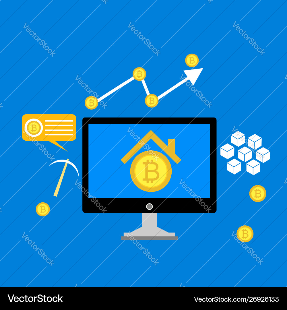 Blockchain scheme mining crypto currency server Blockchain scheme mining crypto currency server Vector Image