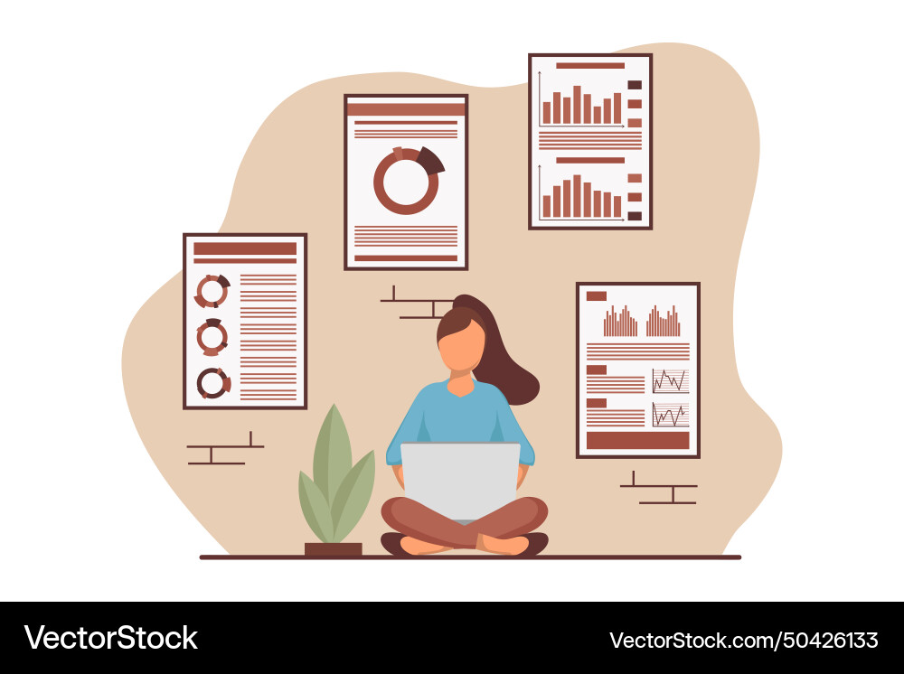 Business analysis flat design Royalty Free Vector Image