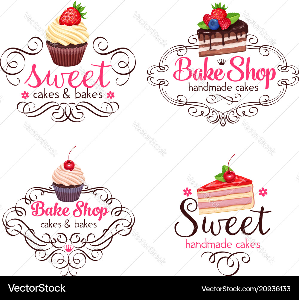Cupcake and cake Royalty Free Vector Image - VectorStock