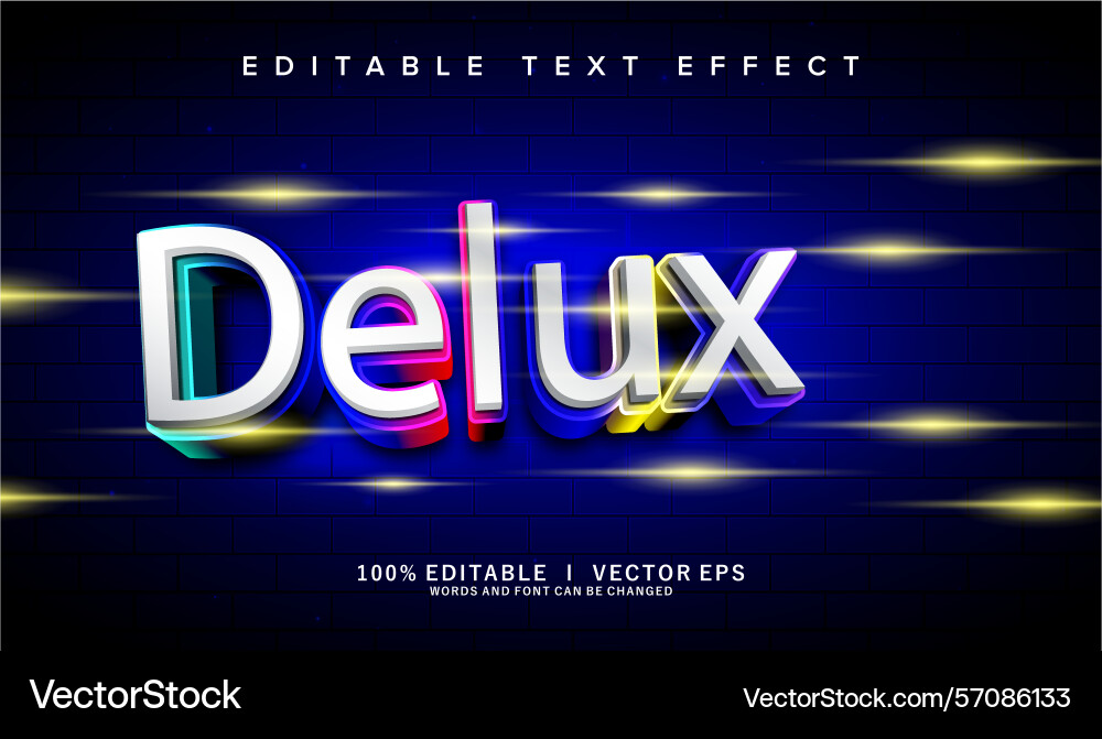 Delux text effect with modern style design Delux text effect with modern style design vector image