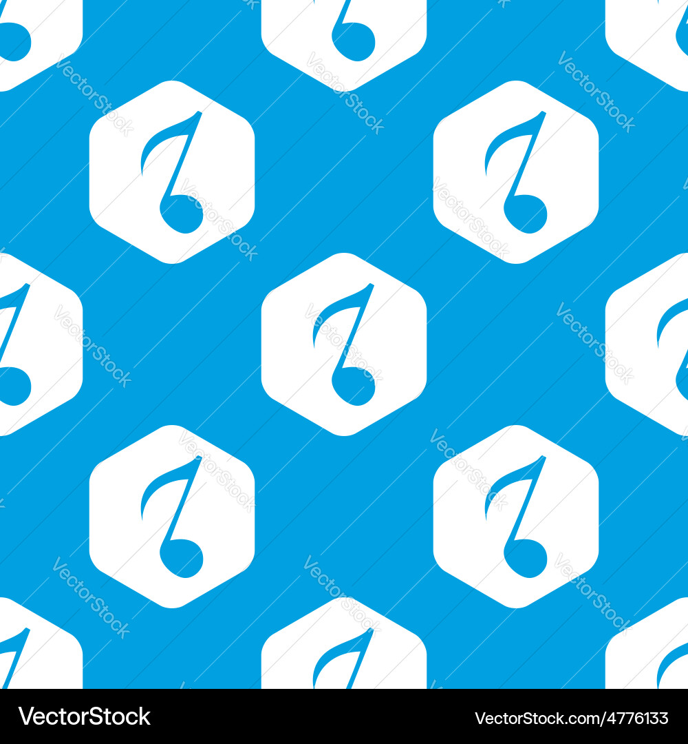 Eighth note hexagon pattern Vector Image