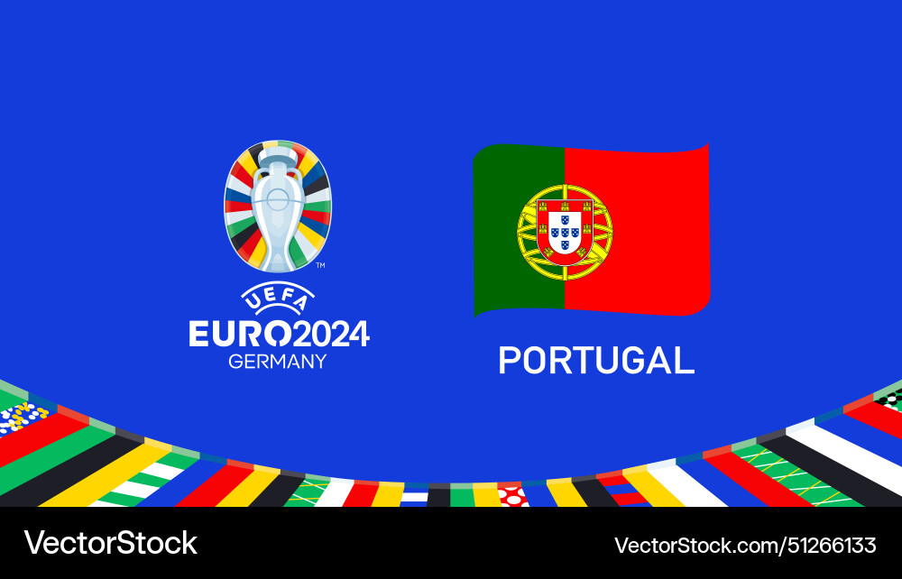 Euro 2024 portugal flag band teams design Euro 2024 portugal flag band teams design vektorbild