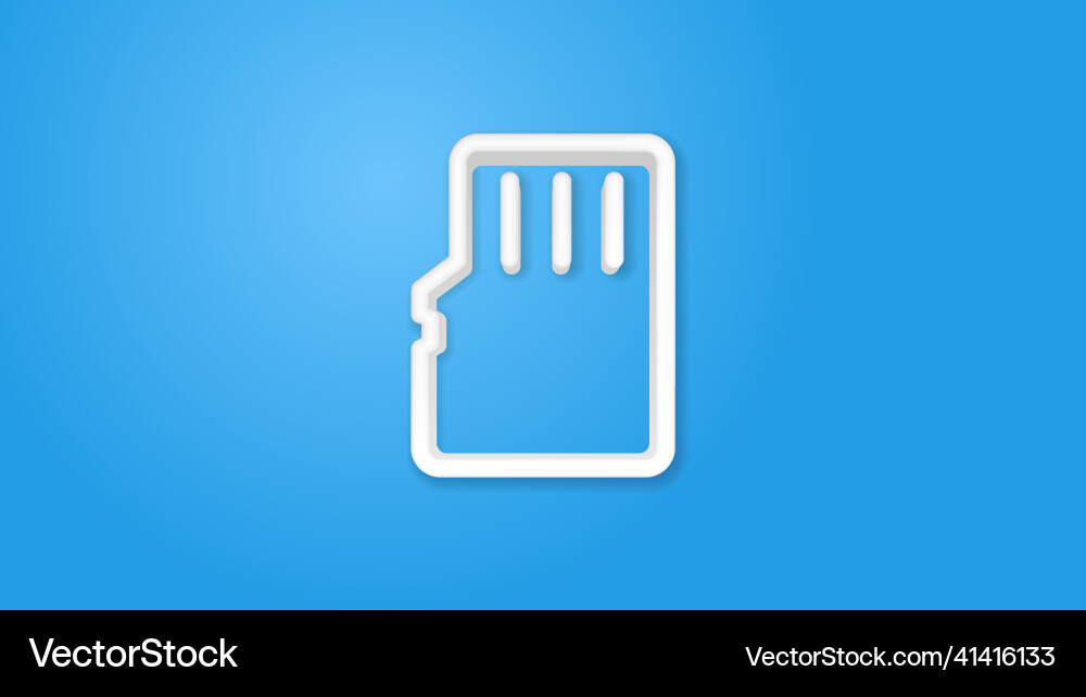 Flash memory sd card realistic icon 3d line Flash memory sd card realistic icon 3d line vector image