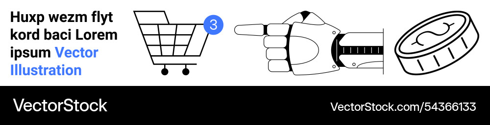 Futuristic hand pointing towards checkout and coin Vector Image