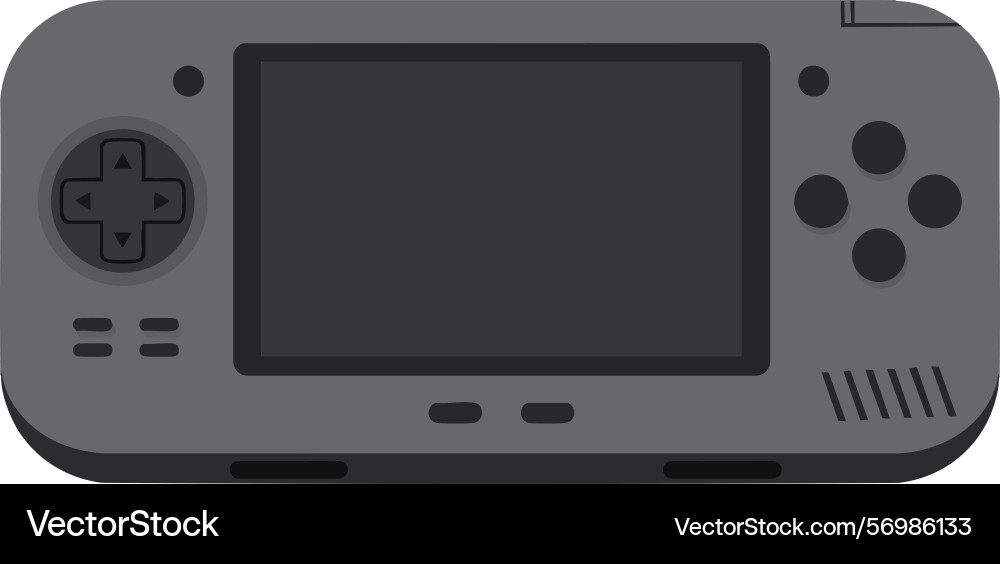 Handheld game console in gray with buttons Handheld game console in gray with buttons vector image