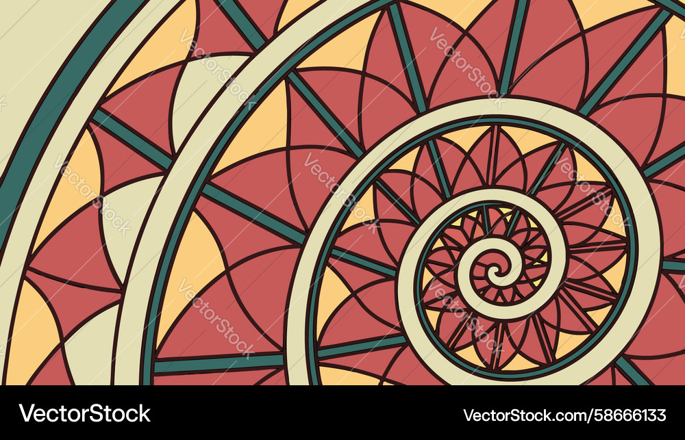 Nautilus shell mosaic pattern intricate geometric Vector Image