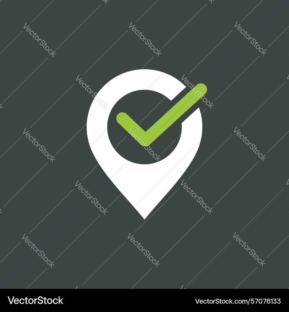 Point map icon logo template - check mark design v Vector Image