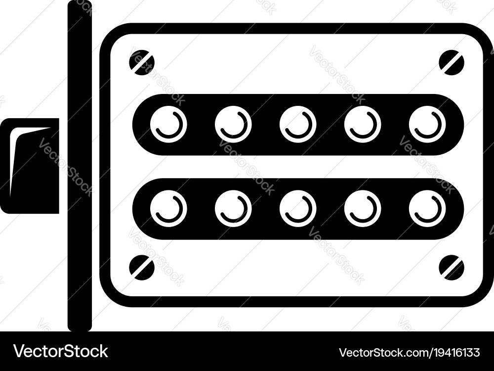 Push button lock icon simple style vector image