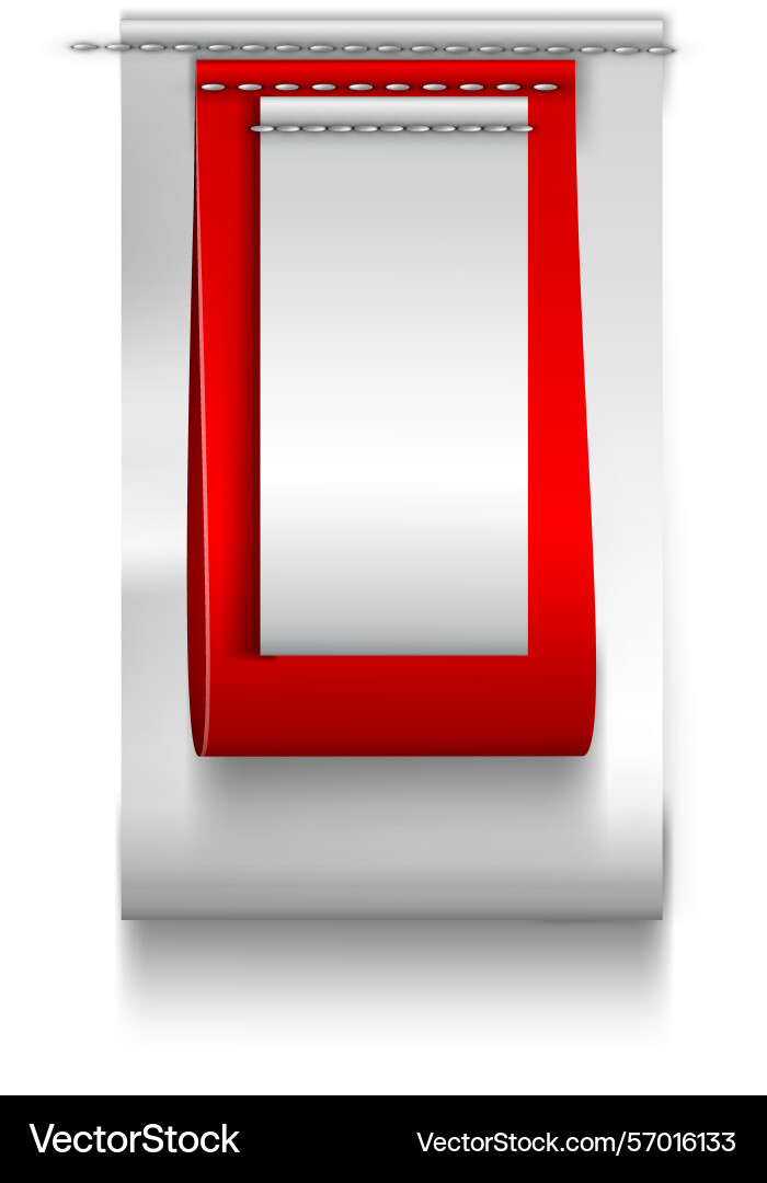 Red and white several textile loop labels sewn Red and white several textile loop labels sewn Vector Image