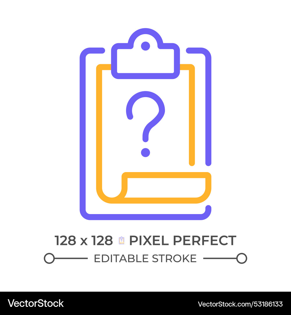 Task question two color line icon Task question two color line icon vector image