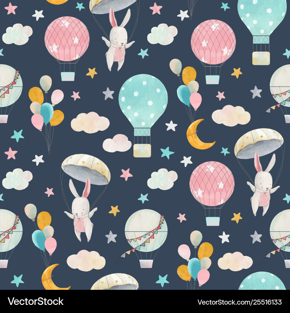 Watercolor cute ba pattern Watercolor cute ba pattern vector image