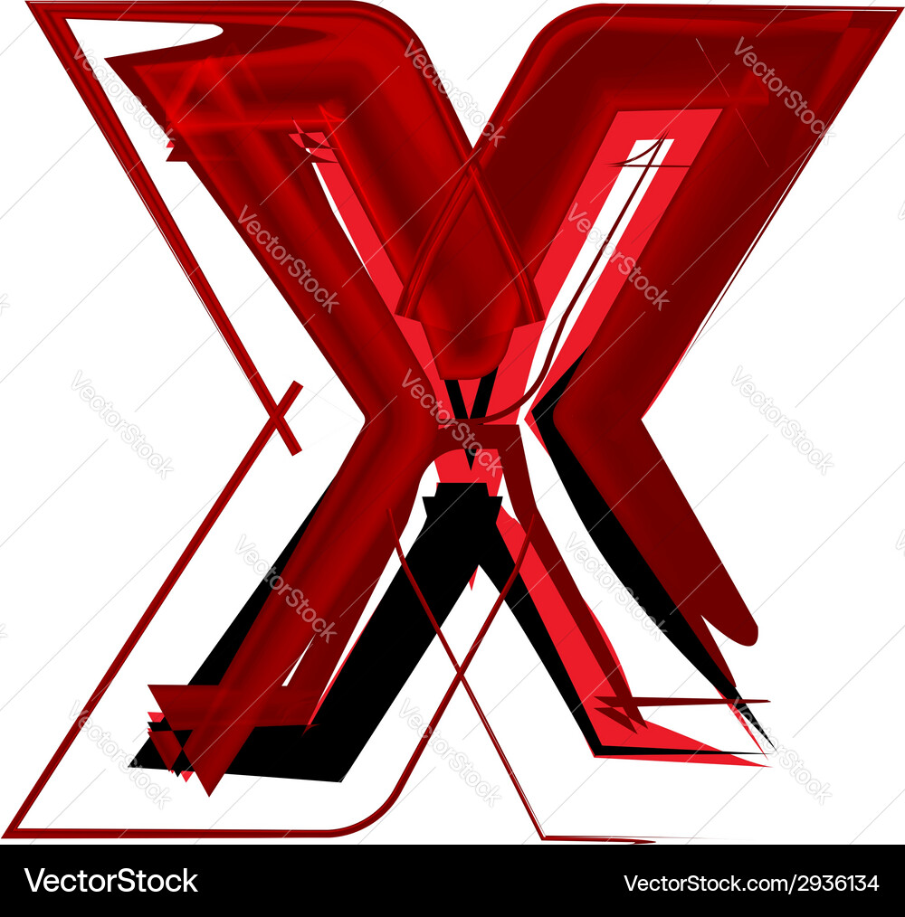 Artistic font letter x Vector Image
