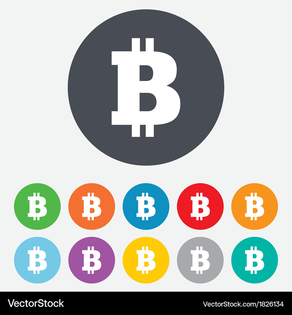 Bitcoin sign icon cryptography currency symbol Vector Image
