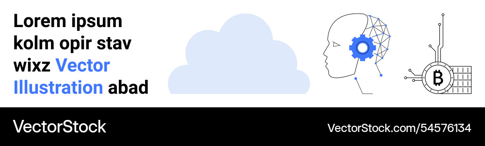 Cloud computing and human-machine interaction Cloud computing and human-machine interaction vector image