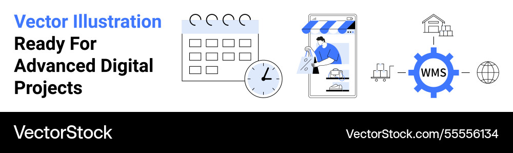 Digital workflow with scheduling calendar online Digital workflow with scheduling calendar online vector image