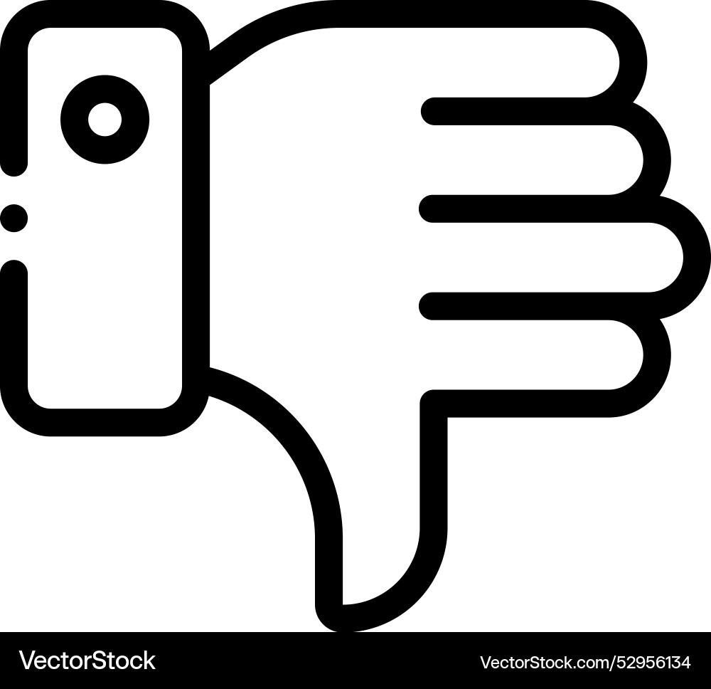 Dislike icon thin linear style design isolated Dislike icon thin linear style design isolated Vector Image