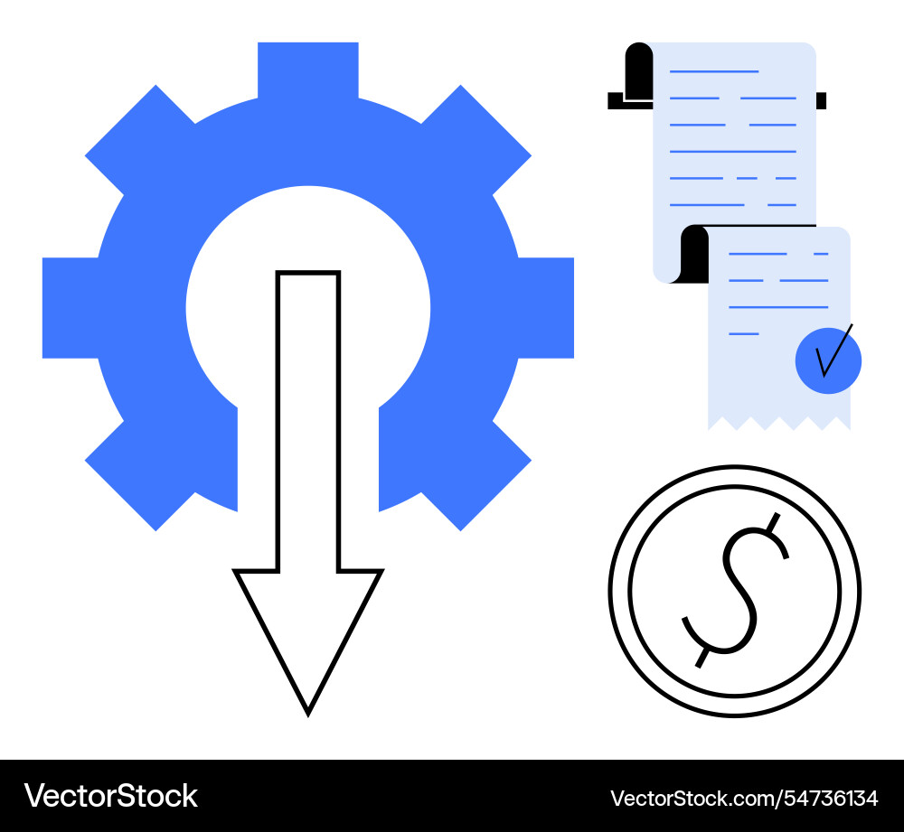 Efficient financial management and automation Efficient financial management and automation vector image