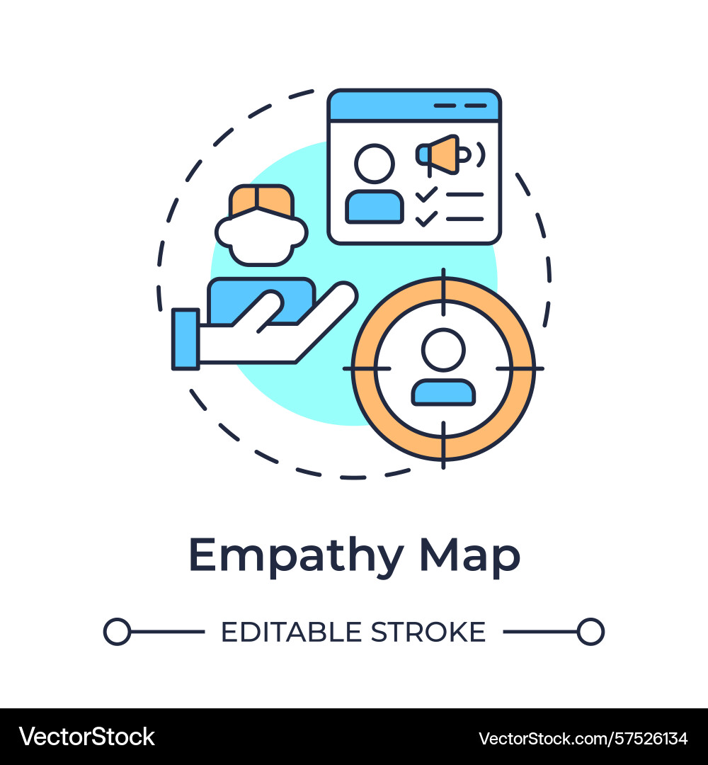 Empathy map multi color concept icon Empathy map multi color concept icon Vector Image