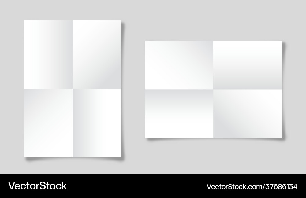 Folded Paper Sheets - A4 Size Vector Image
