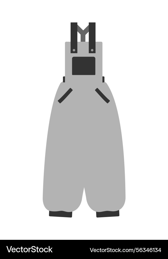Grayscale overall with pockets and straps button Vector Image