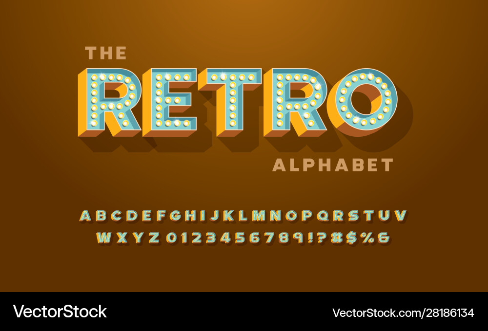Lightbulb font vector image