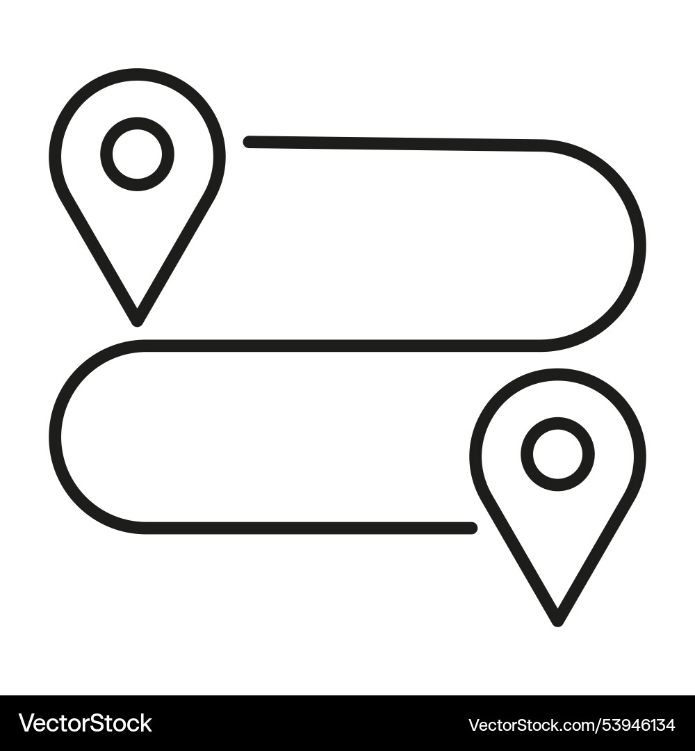 Location pin icon simple route map minimalistic Vector Image