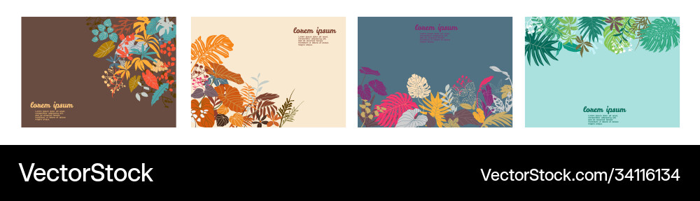 Set template tropical collection Set template tropical collection vector image