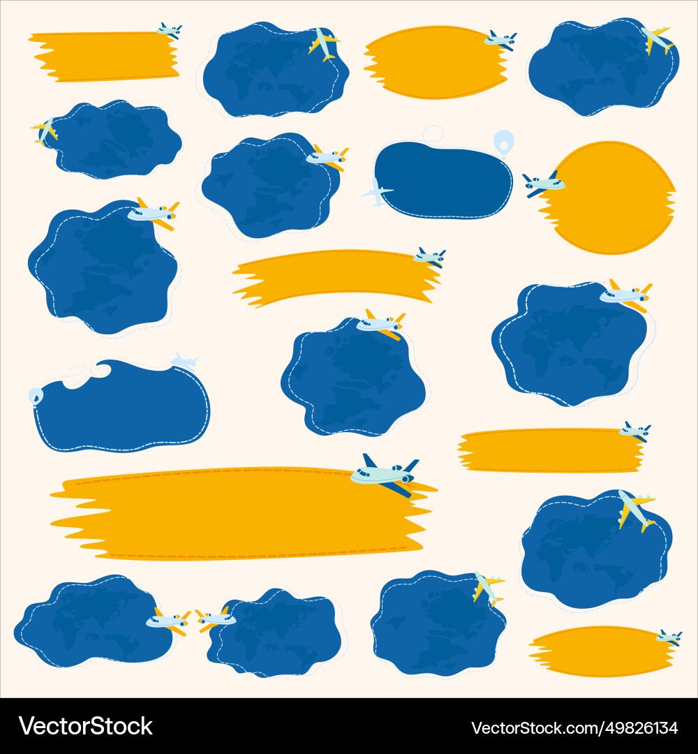 Shape with plane collection vector image