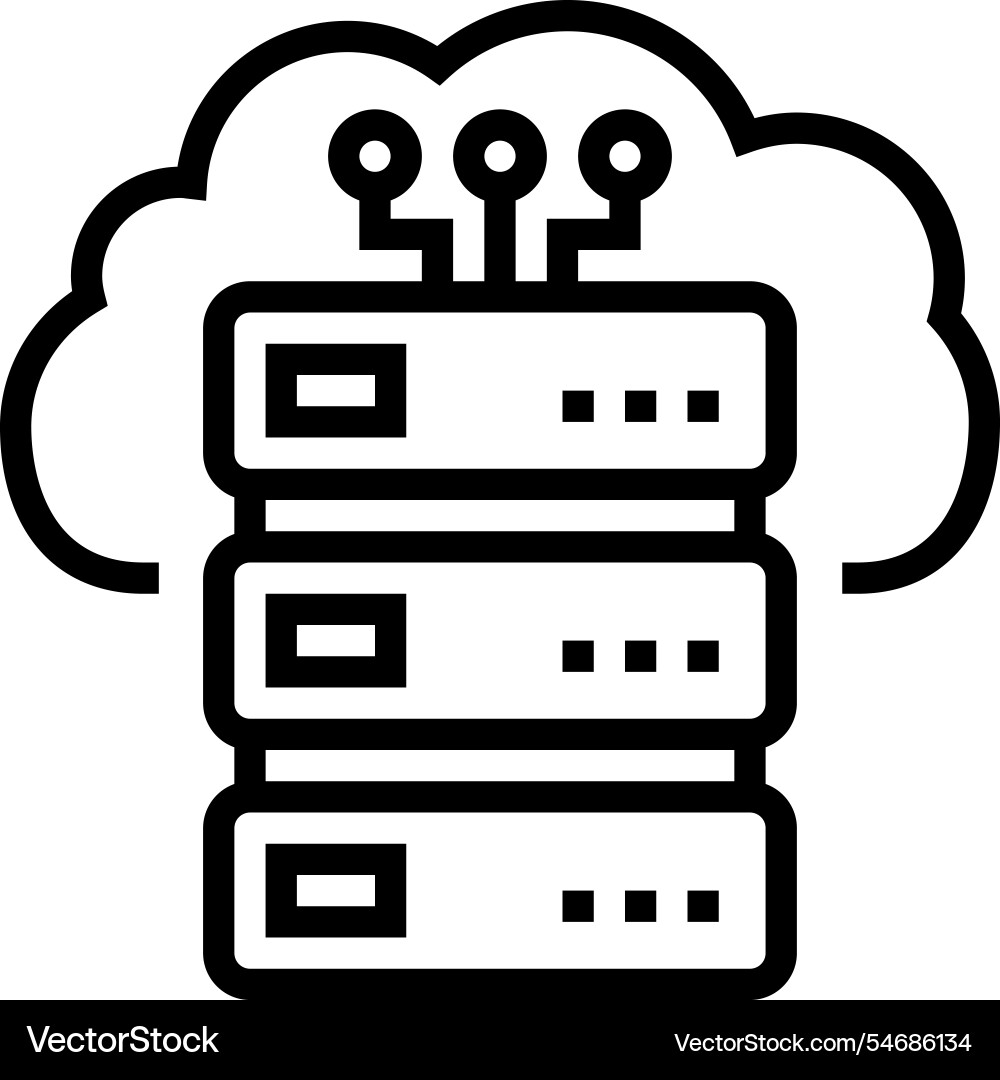 Storage cloud computing line icon Vector Image