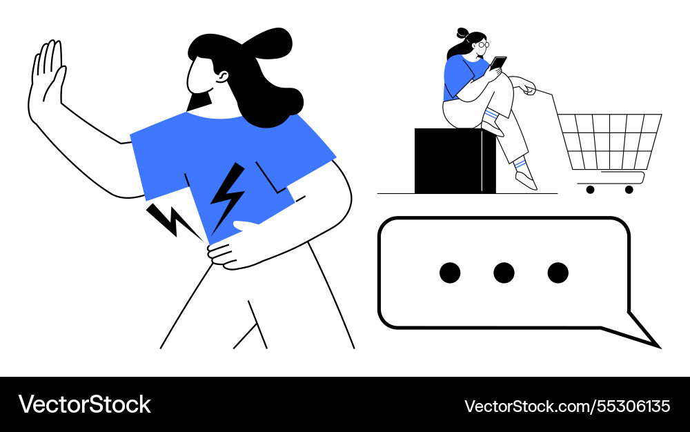 Cartoon characters expressing different actions vector image