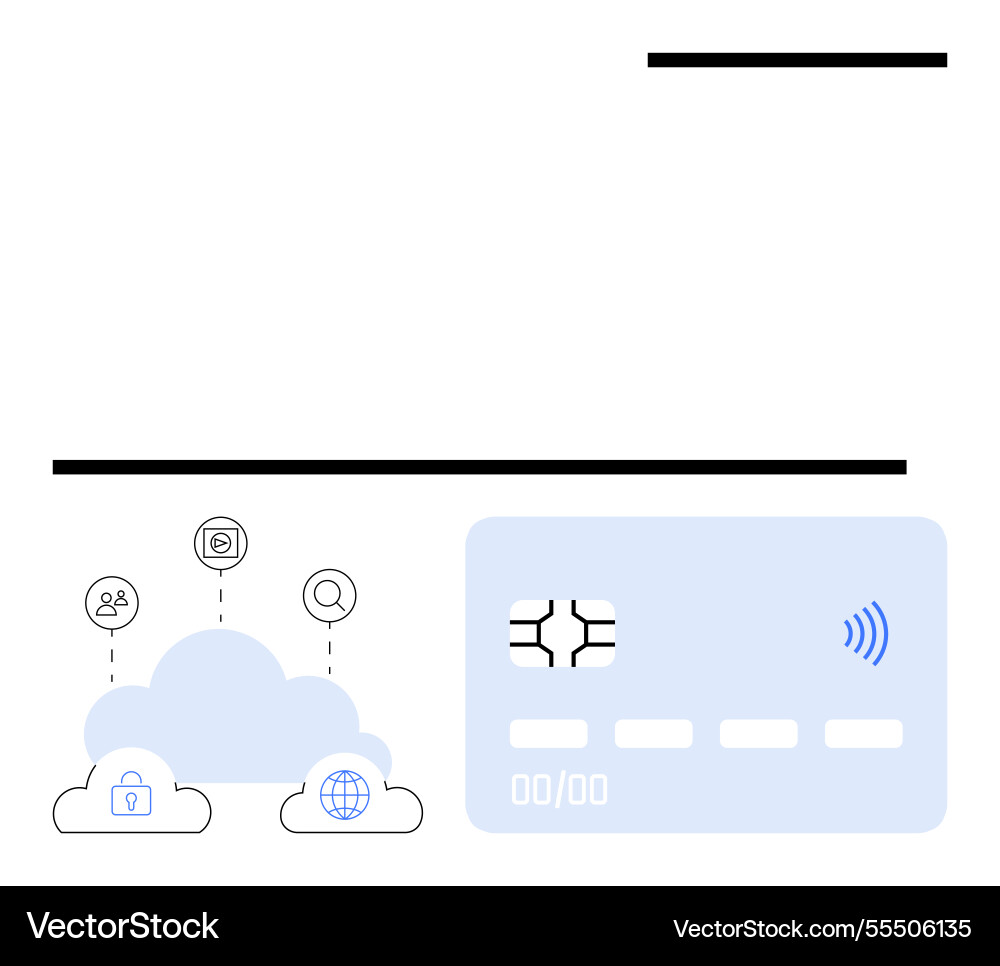 Cloud-based digital payment system with secure Cloud-based digital payment system with secure Vector Image