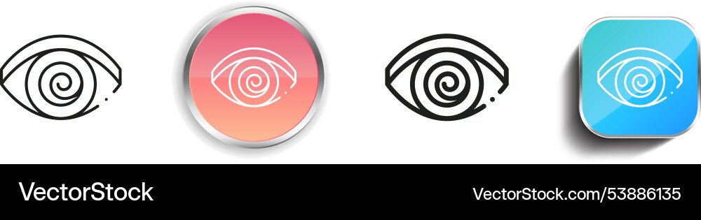 Eye icon thin linear regular and button style Eye icon thin linear regular and button style vector image
