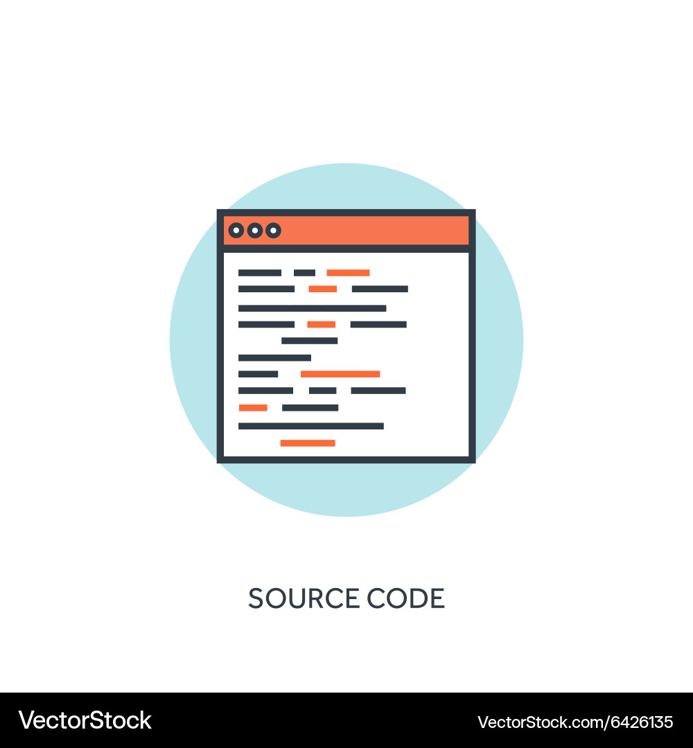 Flat lined document with code coding Vector Image