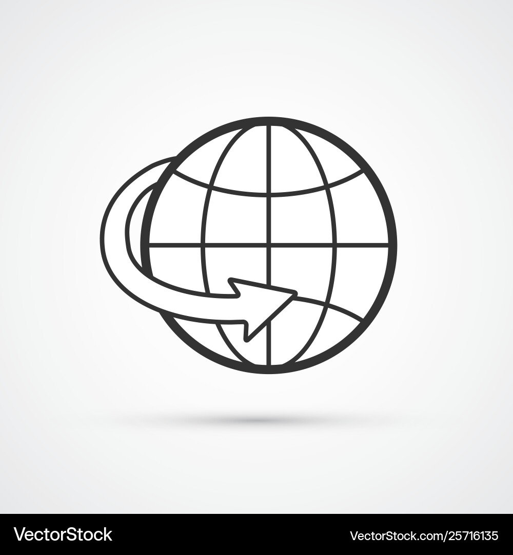 Globe worldwide flat line icon eps10 Globe worldwide flat line icon eps10 vector image
