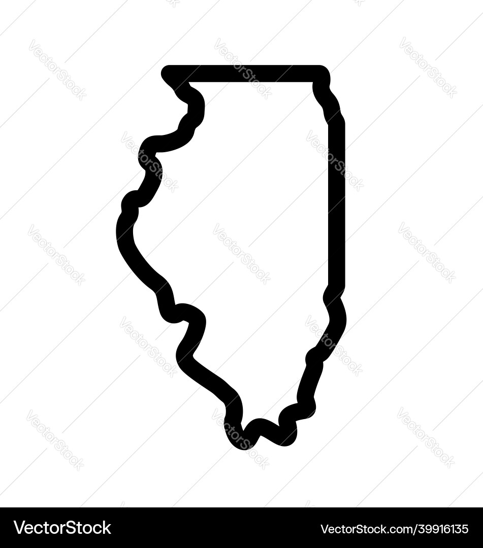 Illinois State Shape Outline vector image